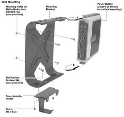Wyse - Wall/VESA Mount and Power Bracket for Wyse V30,V50,V90 Thin Client